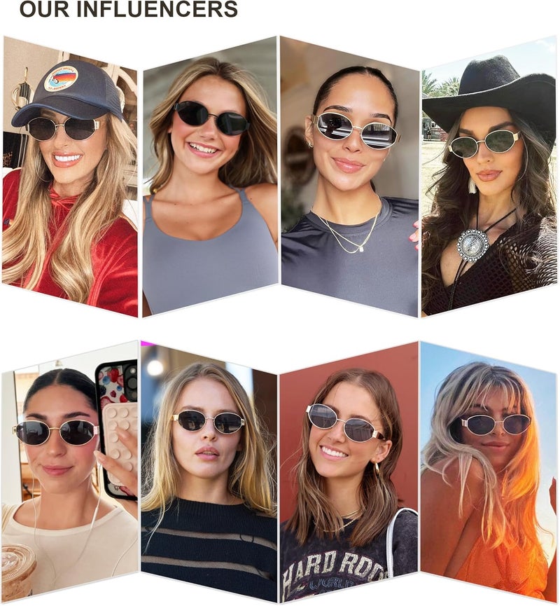 Sojos Retro Oval Sunglasses for Women Trendy Classic Shades UV400 Protection SJ1256 - Image 2